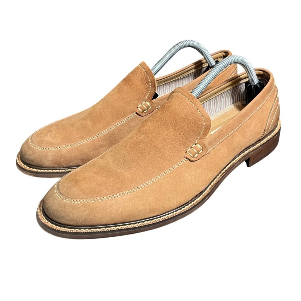 Aston Grey Salkin Loafers Mens 9 Tan Suede Leather Slip On Dress Shoes